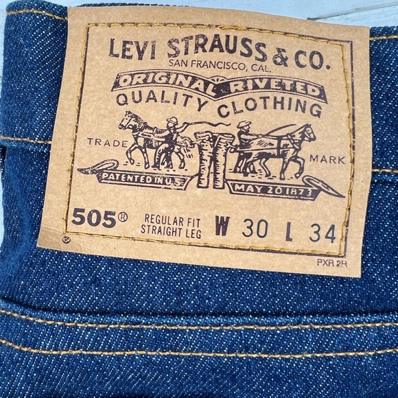 Levi’s Vintage USA Made Orange Tab 505 Straight Jeans 30x34 - Picture 7 of 13
